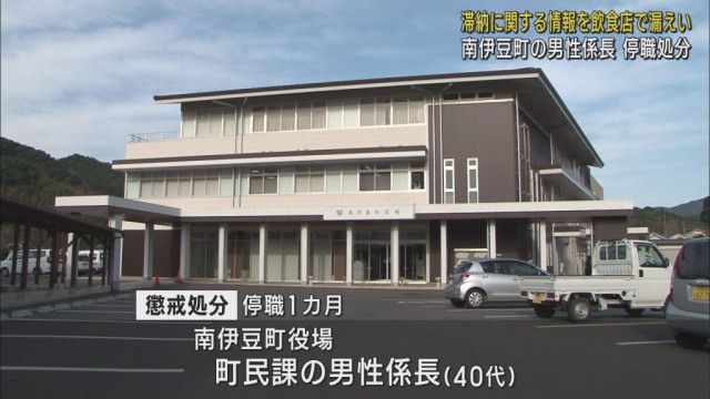 【静岡】南伊豆町の職員が停職処分　税金を滞納している町民の情報を漏らす…滞納者に迷惑電話も